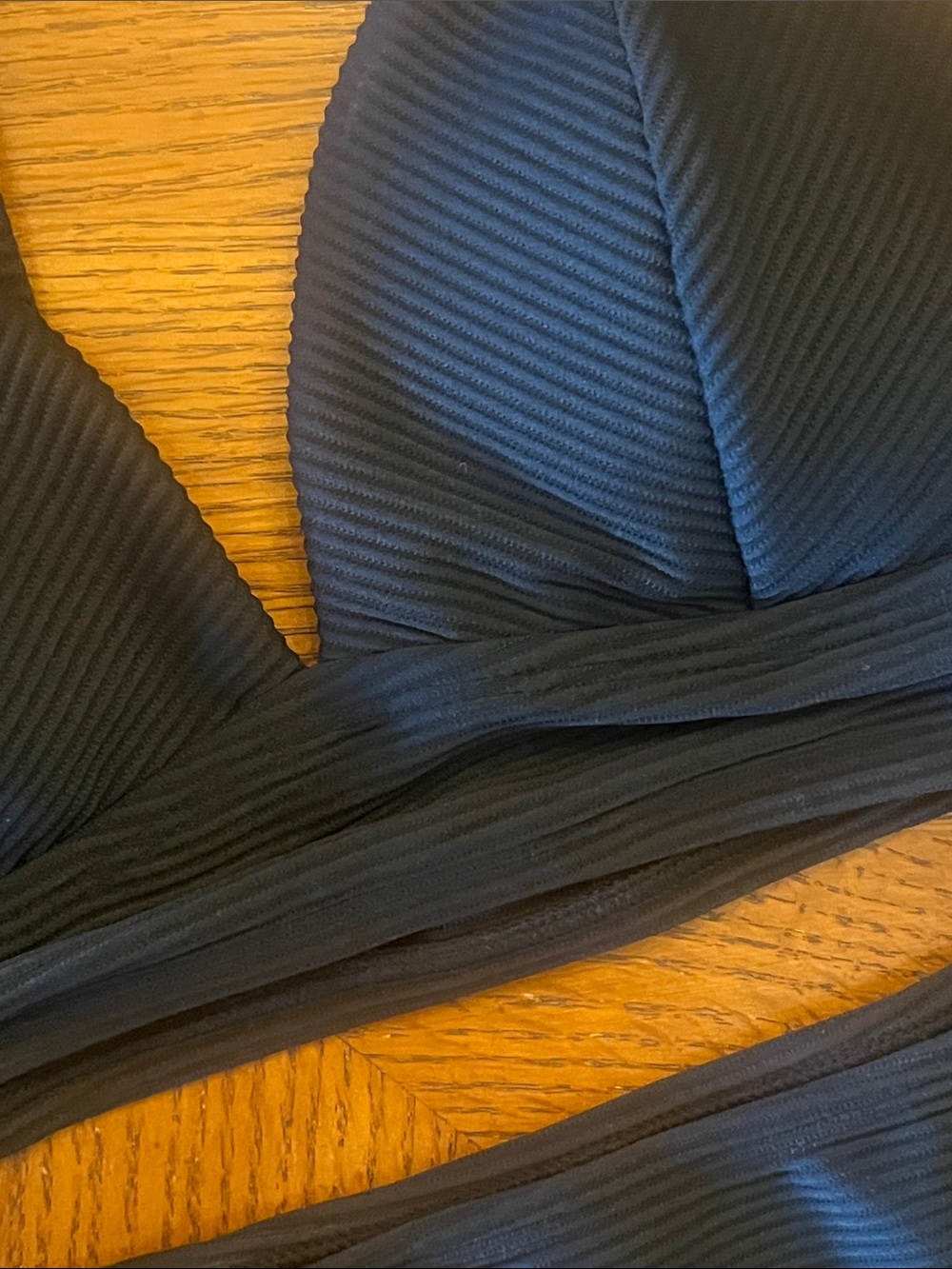 Classic Black XS Ribbed Bikini Set - Women's Swim B36 - Picture 2 of 3